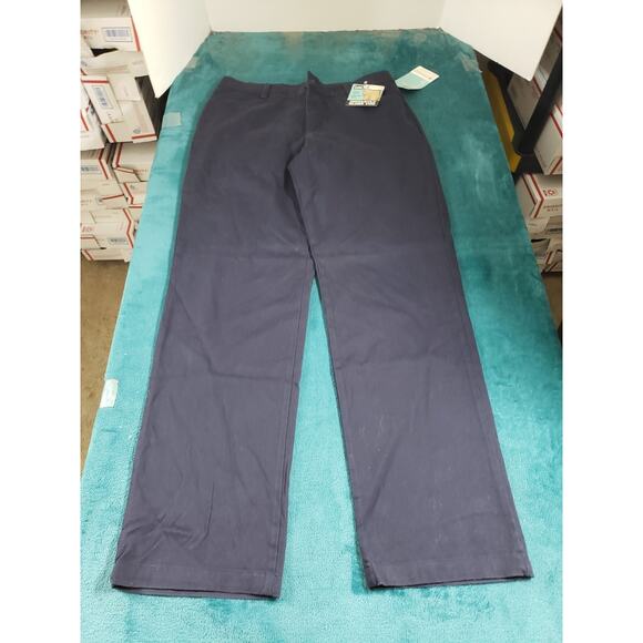 Lee Pants Size 14 Long Womens Blue Khaki Chino Career Slacks Slimming NWT - Picture 1 of 15